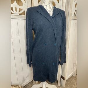 Vintage Fenn Wright Manson Wool Angora Blend Blue Cardigan Sweater Size Large